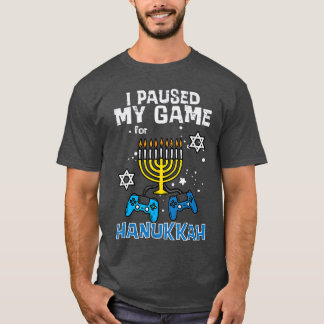 Camiseta Paused My Game Hanukkah Gamer Chanukah Gaming Boys