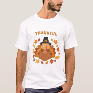 Camiseta Pavo Agradecido Arte de Acción de Gracias de Otoño
