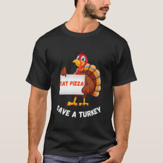 Camiseta Pavo Come Pizza Día de Acción de Gracias