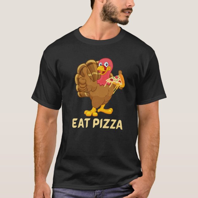 Camiseta pavo come pizza gracias niños vegan adultos Go (Anverso)