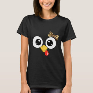 Camiseta Pavo con ojos saltones y lazo de leopardo, diverti