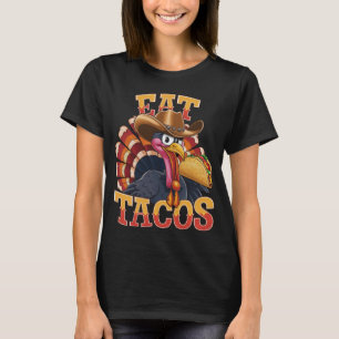 Camiseta Pavo de Acción de Gracias Come Tacos  Mexicano Div