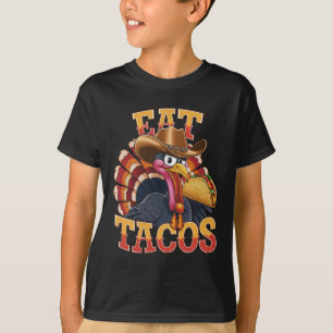 Camiseta Pavo de Acción de Gracias Come Tacos  Mexicano Div