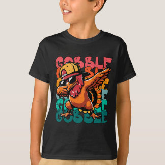 Camiseta Pavo de Acción de Gracias Dab Gobble Divertido Niñ