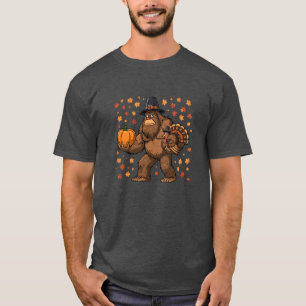 Camiseta Pavo de Acción de Gracias de Bigfoot Peregrino Cal