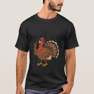 Camiseta Pavo de Acción de Gracias de Metal Cuernos de Diab