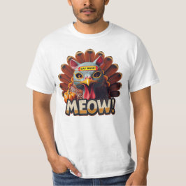 Camiseta Pavo de Acción de Gracias Divertido Meow 