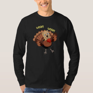 Camiseta Pavo de Acción de Gracias Perro Falso Guau Feliz D