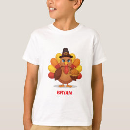Camiseta Pavo de Acción de Gracias Personalizado para Niños