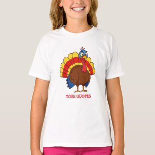 Camiseta Pavo de dibujos animados lindo