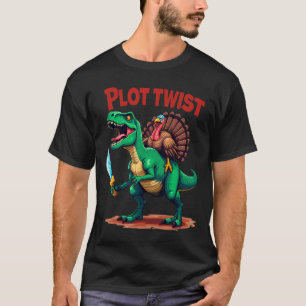 Camiseta Pavo de giro argumental montando dinosaurio T-rex 