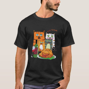 Camiseta Pavo De Vino Familia Gato Divertido Familia De Acc