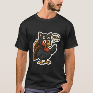 Camiseta Pavo Disfrazado De Gato Disfraz Meow Divertido Día