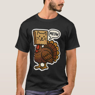 Camiseta Pavo disfrazado de gato maullar divertido Día de A