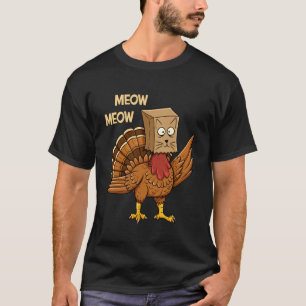 Camiseta Pavo divertido de Acción de Gracias Gato Maullar H