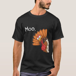 Camiseta Pavo divertido de Acción de Gracias Moo soy un vaq
