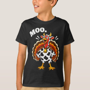 Camiseta Pavo divertido de acción de gracias moo una vaca h