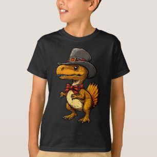 Camiseta Pavo divertido dinosaurio Día de Acción de Gracias