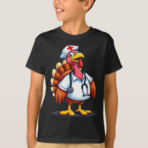 Camiseta Pavo Divertido Enfermera Dibujos Animados Día de A