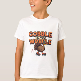 Camiseta Pavo en patines sobre ruedas hasta que te tambalee