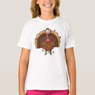 Camiseta Pavo festivo con luces de cuerda