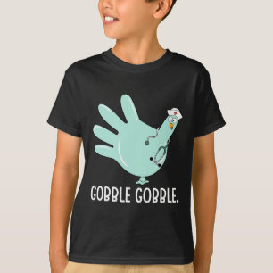 Camiseta Pavo Friega Guantes de Goma Enfermera Caída Cuidad