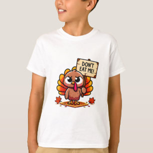 Camiseta Pavo frustrado sosteniendo cartel - ¡No me comas!