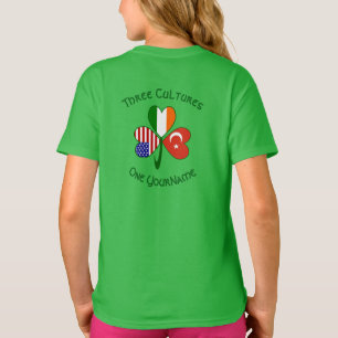Camiseta Pavo Irlanda EE. UU. Trébol Bandera Personalizada