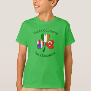 Camiseta Pavo Irlanda EE. UU. Trébol Bandera Personalizada