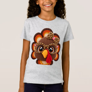 Camiseta Pavo Leopardo Glamuroso Hilo Falso de Ganchillo Dí