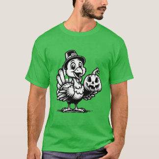 Camiseta Pavo lindo posando con calabaza Animación de cosec