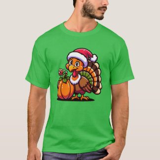 Camiseta Pavo lindo posando con calabaza Animación de la co