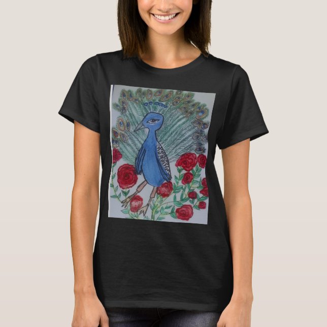 Camiseta Pavo real amor rosa (Anverso)