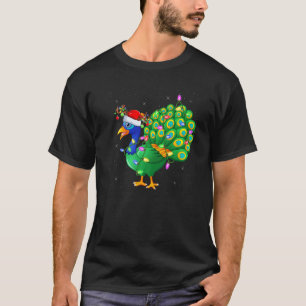 Camiseta Pavo Real Ave Xmas Iluminación Santa Pavo Real Nav