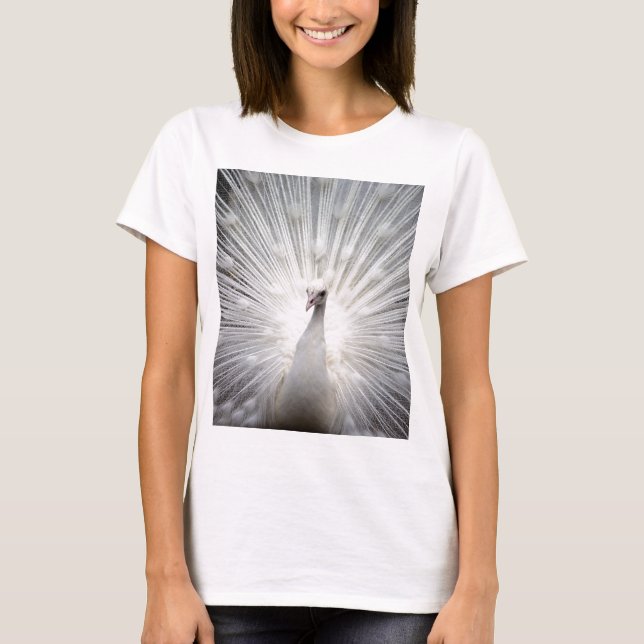 Camiseta Pavo real blanco hermoso (Anverso)