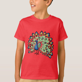 Camiseta Pavo real colorido del dibujo animado
