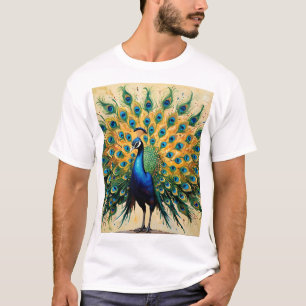 Camiseta Pavo real de historias ocultas - Fusión de arte fo