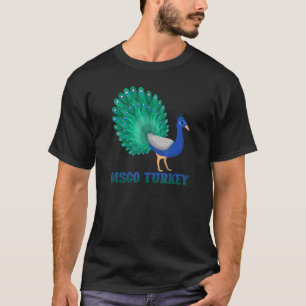 Camiseta Pavo real Disco Pavo Aves lindas Animal Gráfico