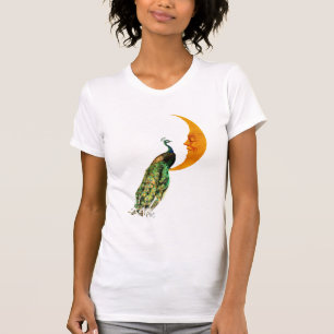 Camiseta Pavo real en la luna