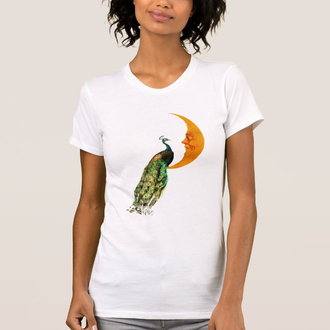 Camiseta Pavo real en la luna (Anverso)