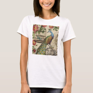 Camiseta pavo real francés vintage moderno