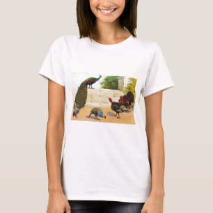 Camiseta Pavo real, Turquía, y aves de Guinea