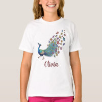 Pavo real y mariposa caprichosos