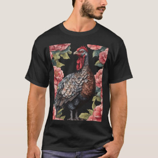 Camiseta Pavo Salvaje de Alabama con Flores de Camelia Tama