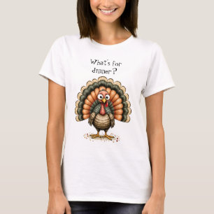 Camiseta Pavo Torpe y Extraño ¿Qué Hay Para Cenar? Mujer