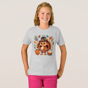 Camiseta Pavo y calabaza Personalizado lindo Día de Acción