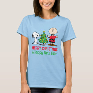 Camiseta Pavos   Snoopy y Charlie Brown árbol de Navidad