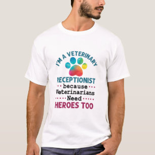 Camiseta Paw de Apreciación Cuta De La Recepción Veterina
