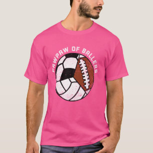 Camiseta Paw De Baloncestistas Fútbol De Voleibol Gracioso