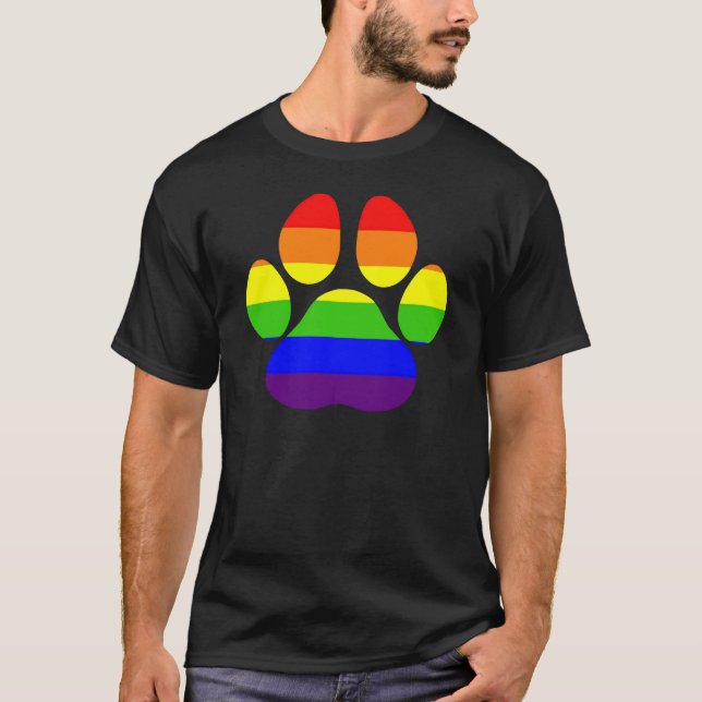 Camiseta Paw de leopardo arcoiris (Anverso)